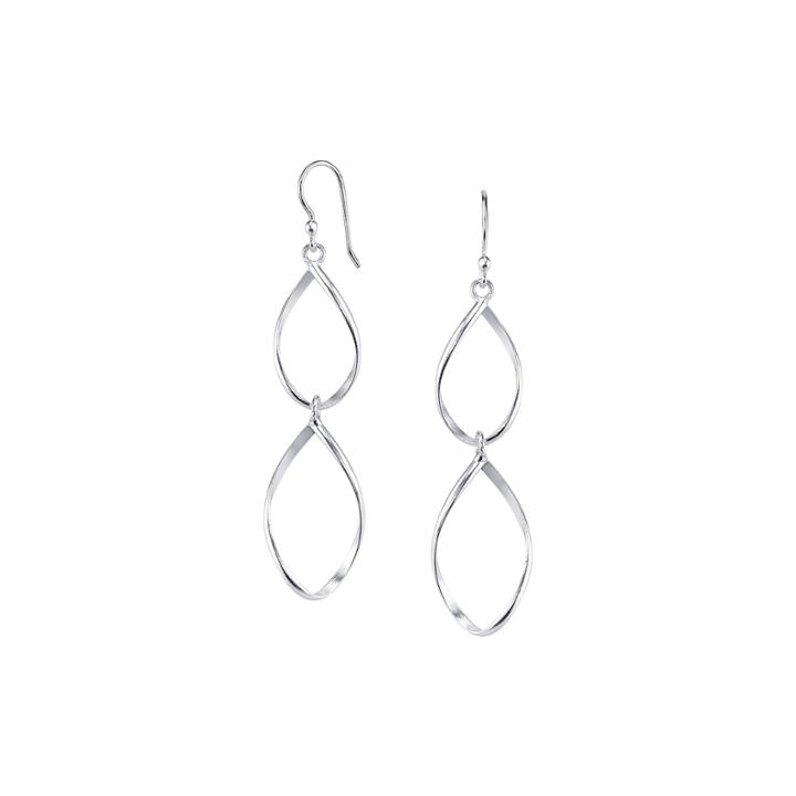 Sterling Silver Double Oval Drop Earrings