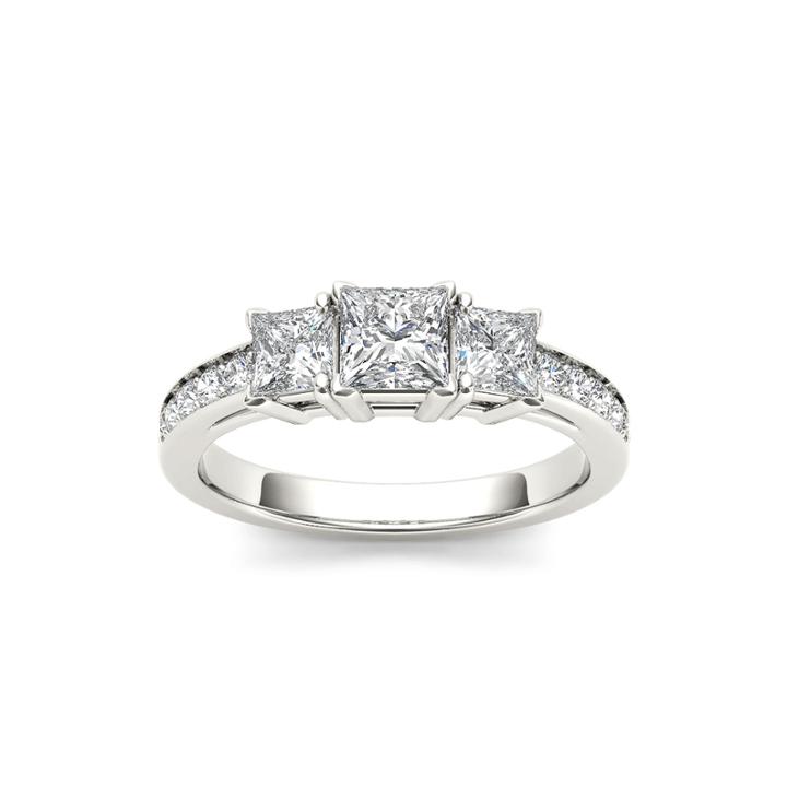 2 Ct. T.w. Diamond 14k White Gold 3-stone Engagement Ring