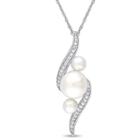 Womens 1/8 Ct. T.w. White Pearl 10k Gold Pendant Necklace