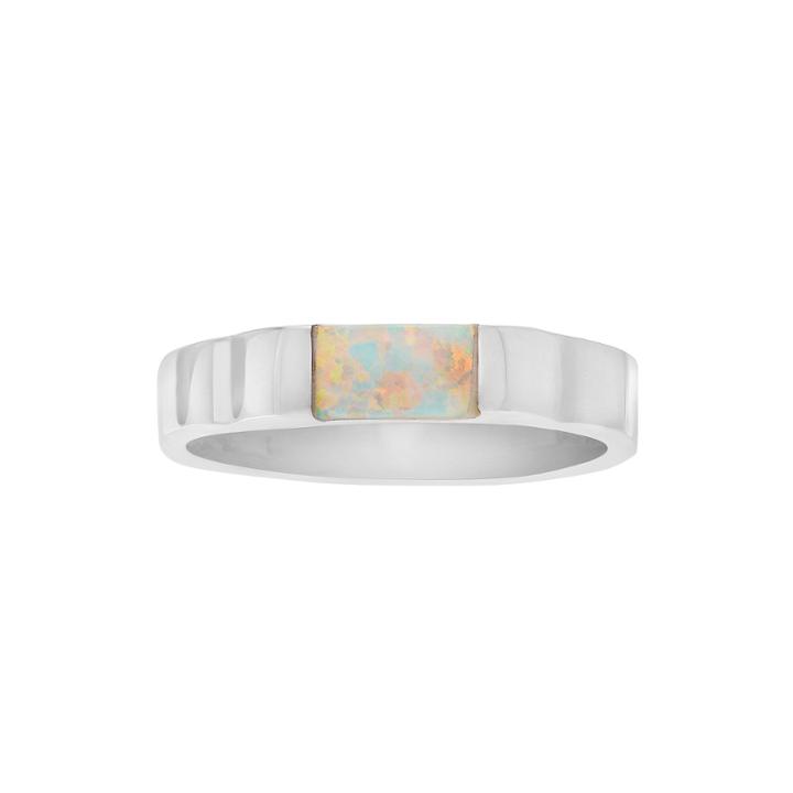 Genuine White Opal Sterling Silver Ring