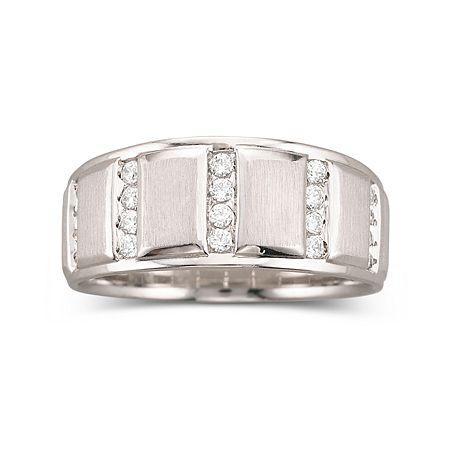 Mens 1/3 Ct. T.w. Diamond Band Sterling Silver