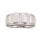 Mens 1/3 Ct. T.w. Diamond Band Sterling Silver