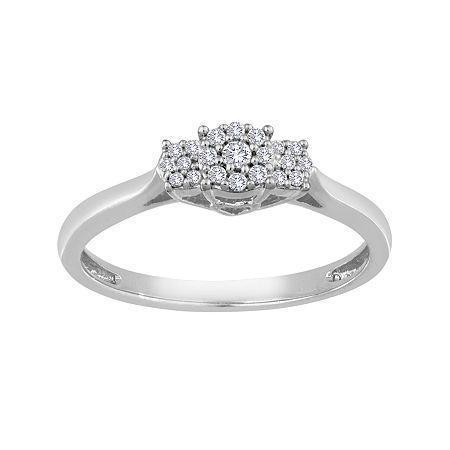 Diamond Blossom 1/10 Ct. T.w. Diamond 10k White Gold Cluster Ring