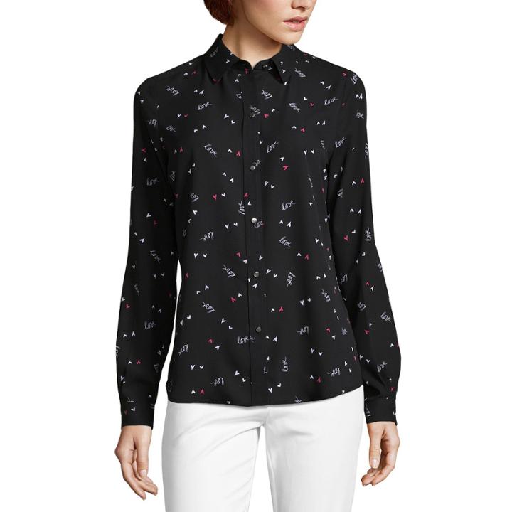 Liz Claiborne Long Sleeve U Neck Blouse-tall