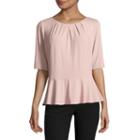 Liz Claiborne Elbow Sleeve Peplum Top