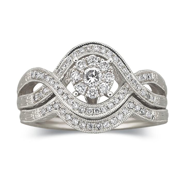Cherished Hearts&trade; 1/2 Ct. T.w. Certified Diamond Bridal Set
