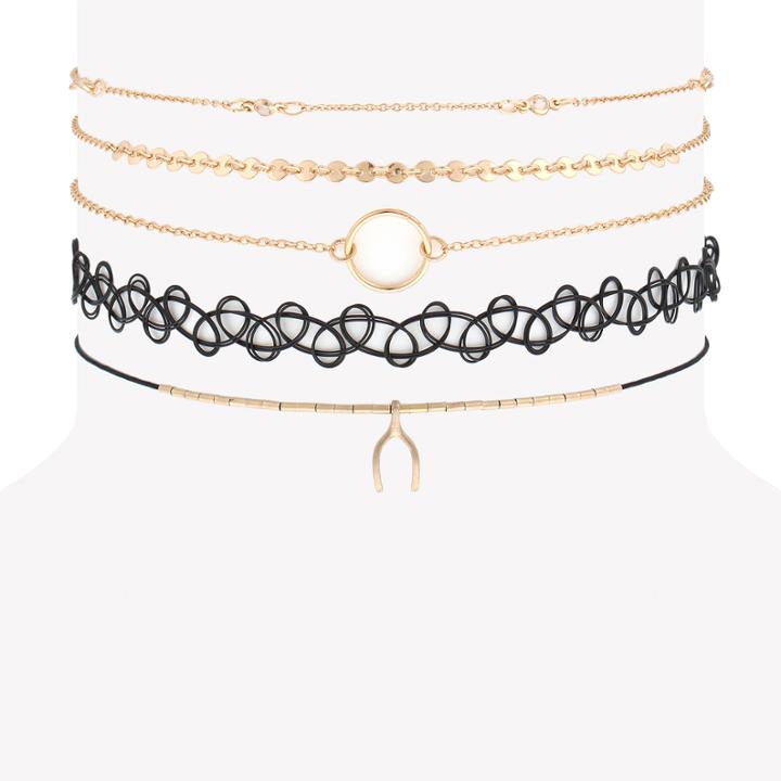 Decree Womens 5-pc. Clear Necklace Set