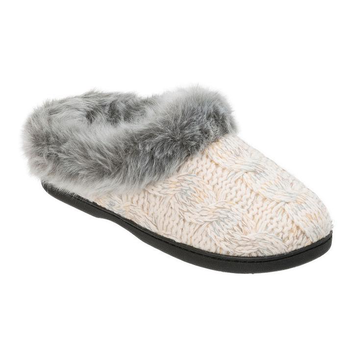 Dearfoams Cable Knit Clog Slippers