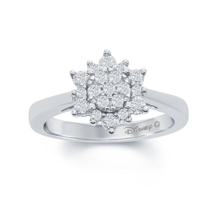 Enchanted By Disney 3/8 C.t.t.w. Diamond 10k White Gold Frozen Snow Cluster Ring