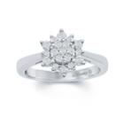 Enchanted By Disney 3/8 C.t.t.w. Diamond 10k White Gold Frozen Snow Cluster Ring
