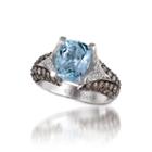 Limited Quantities! Levian Grand Sample Sale 1 1/5 Ct. T.w. Genuine Blue Aquamarine Cocktail Ring In 14k Gold