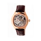 Heritor Automatic Odysseus Mens Skeleton-dial Leather-rose Gold/silver Watches