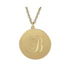 Personalized 14k Gold Over Silver Initial Round Pendant Necklace