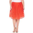 Worthington Pleated Lace Skirt - Plus
