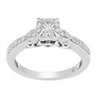 Hallmark Bridal Womens 1/2 Ct. T.w. Genuine Princess White Diamond 10k Gold Engagement Ring