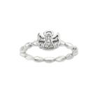Personally Stackable Diamond-accent Sterling Silver Stackable Angel Ring