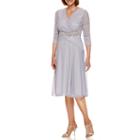 Melrose 3/4 Sleeve Embellished Lace Fit & Flare Dress-petites