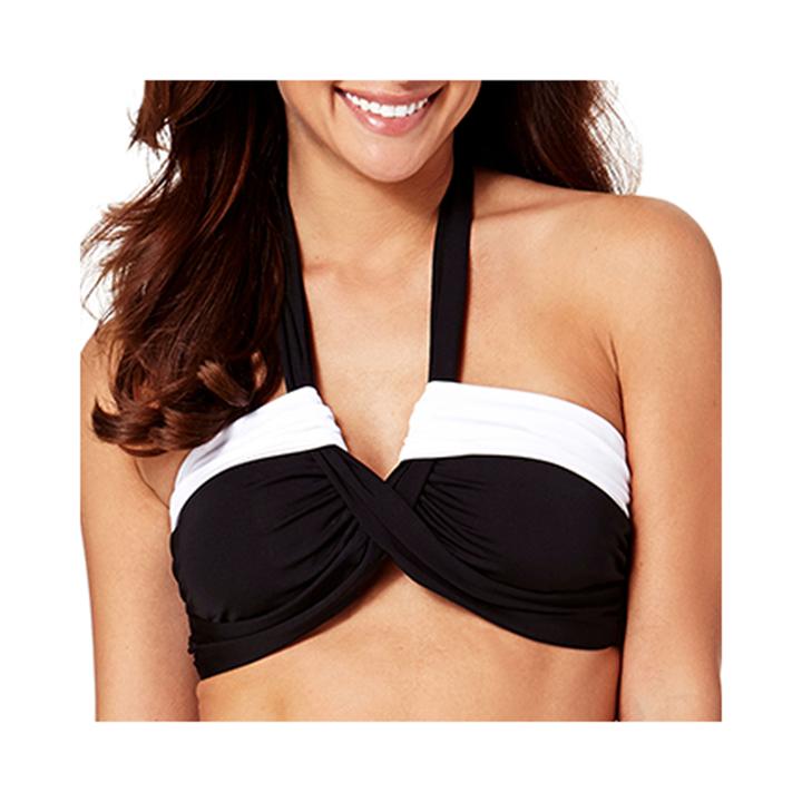 Liz Claiborne Colorblock Molded Bandeau Swim Top