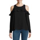A.n.a Cold Shoulder Ruffle Front Blouse