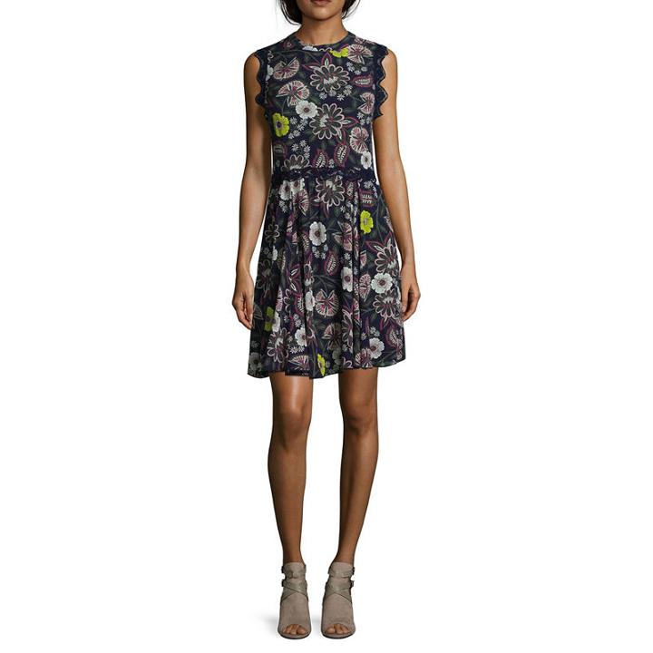 Libby Edelman Sleeveless Floral Swing Dress
