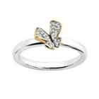 Personally Stackable Diamond-accent Butterfly Ring