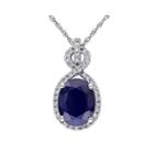 Genuine Sapphire And 1/6 Ct. T.w. Diamond Pendant Necklace