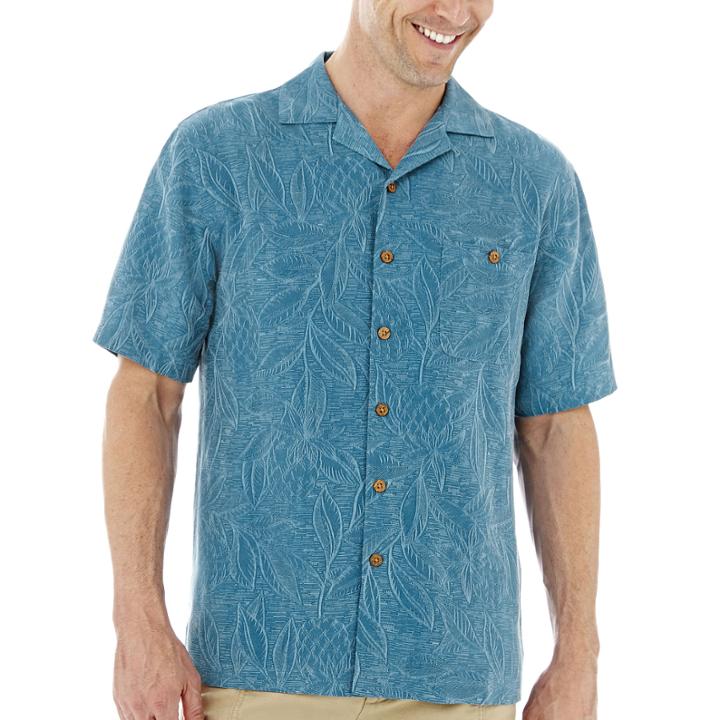 Island Shores™ Short-sleeve Silk Jacquard Shirt