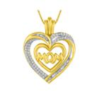 1/4 Ct. T.w. Diamond 14k Yellow Gold Over Silver Heart Pendant Necklace