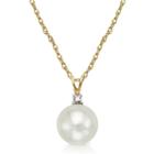 Certified Sofia&trade; Cultured 6mm Freshwater Pearl & Diamond-accent Pendant Necklace
