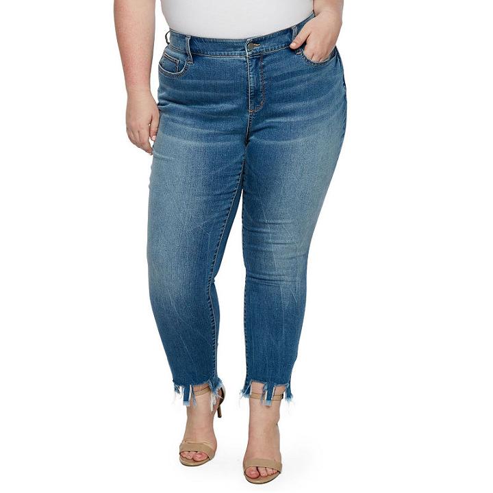 A.n.a Shredded Hem Ankle Jeggings - Plus