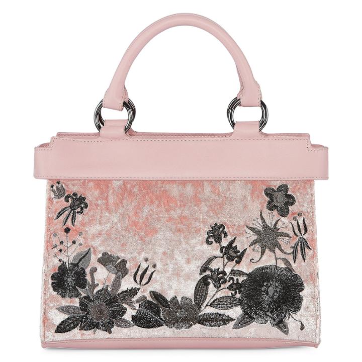 Velvet Embroidered Satchel