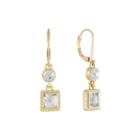 Monet Crystal And Gold-tone Double Drop Earrings