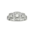 1 Ct. T.w. Certified Diamond 14k White Gold 3-stone Bridal Ring