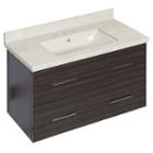 36-in. W Wall Mount Dawn Grey Vanity Set For 3h8-in. Drilling Beige Top Biscuit Um Sink