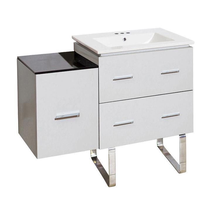 37.75-in. W Floor Mount White Vanity Set For 3h4-in. Drilling