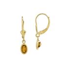 Genuine Yellow Citrine 14k Yellow Gold Drop Earrings
