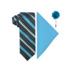 Jf J. Ferrar Fashion Stripe Tie, Pocket Square And Lapel Pin Set