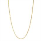 14k Gold Over Silver Solid Link 18 Inch Chain Necklace