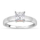 Sterling Silver & 18k Rose Gold Over Silver Princess Cut 1 1/7 Ct. T.w. Solitaire Ring Featuring Swarovski Zirconia