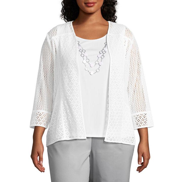 Alfred Dunner Charleston Lace Layered Blouse- Plus