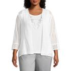 Alfred Dunner Charleston Lace Layered Blouse- Plus