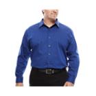 Van Heusen Sateen Stripe Button -front Shirt- Big And Tall