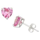 Lab Created Pink Sapphire 10k Gold 6.1mm Stud Earrings
