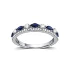 I Said Yes Womens 1/3 Ct. T.w. Blue Sapphire Platinaire Band