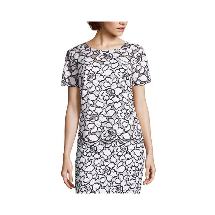 Liz Claiborne Short Sleeve Crew Neck Woven Blouse (copy)