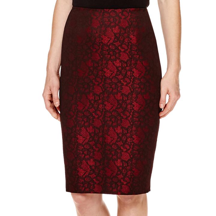 Black Label By Evan-picone Jacquard Pencil Skirt
