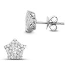 1 Pair 3/8 Ct. T.w. White Diamond 14k White Gold Earring Sets