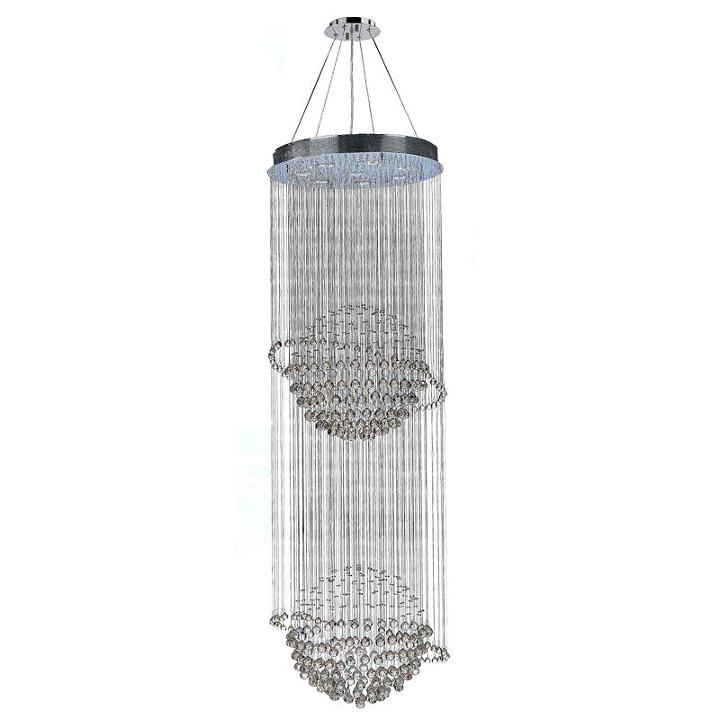 Saturn Collection 8 Light 2-tier Chrome Finish Andclear Crystal Galaxy Chandelier
