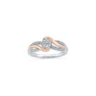 Womens Diamond Accent Genuine Round White Diamond Sterling Silver Gold Over Silver Promise Ring