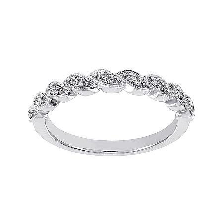 Lumastar 1/10 Ct. T.w. Diamond 14k White Gold Semi-eternity Wedding Band